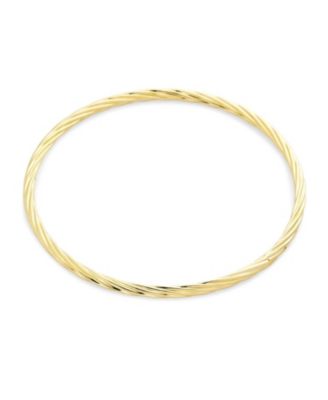Thin Stacking Twist Single Bangle Bracelet Yellow Gold Plated Brass