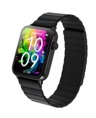 Connect Matrix Black Silicone Smartwatch, 44mm