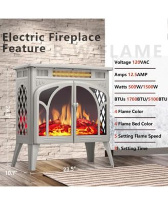 Electric Firplace Heater, Infrared Heaters with Remote Control and 3D Flame Effect and Heating Mode, Overheating Safe