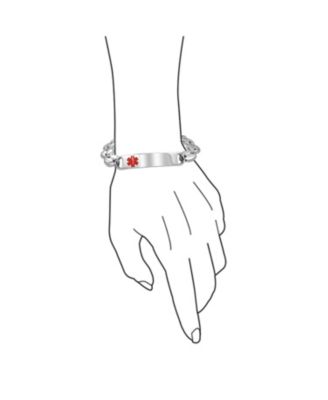 Medical ID Bracelet - Marina Anchor Mariner Silver Tone Stainless Steel