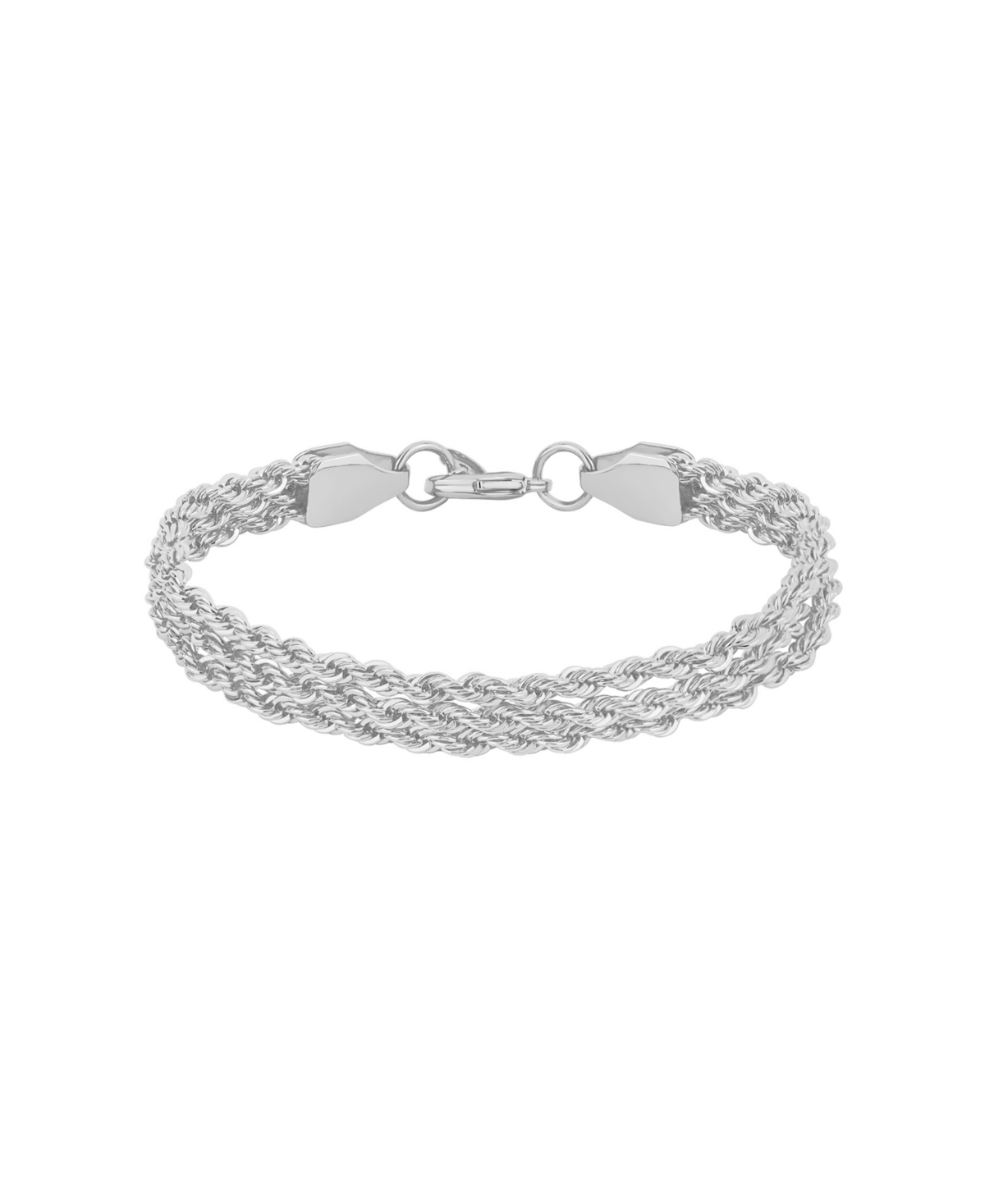 Triple Twisted Rope Chain Bracelet - Silver