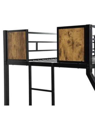 Twin Over Full Metal Bunk Bed with Storage