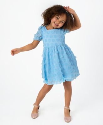 Toddler and Little Girls 3D Flower Chiffon Dress