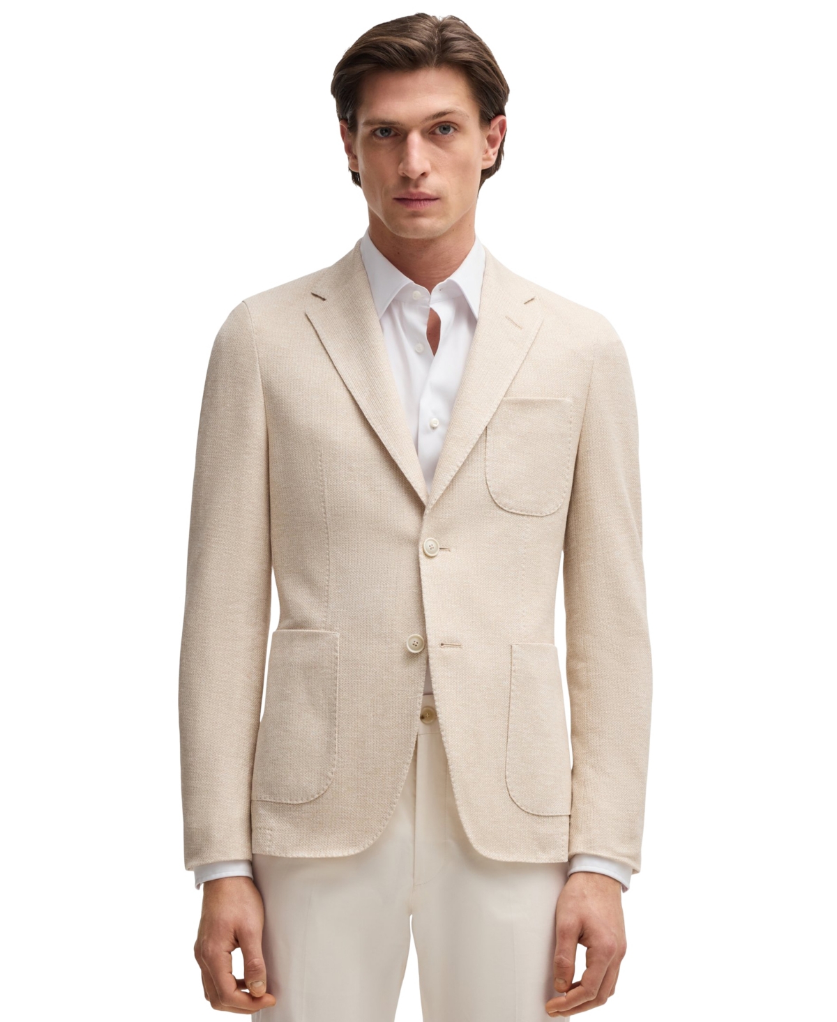 Boss by Hugo Boss Men's Linen-Cotton Slim-Fit Blazer - Open White