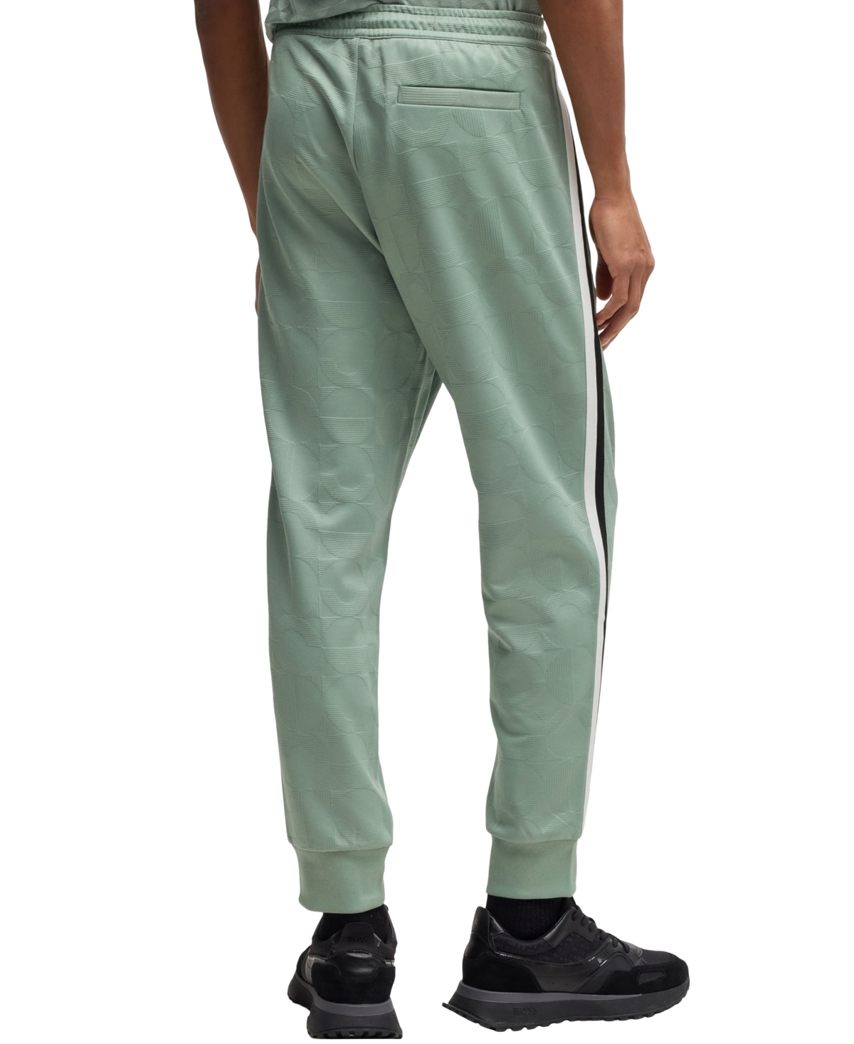 Hugo Boss Boss By  Men's Jacquard-woven Relaxed-fit Tracksuit Bottoms In Open Green