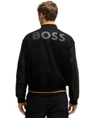 x NFL Leather Sleeve Wool-Blend Jacket