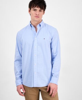 Tommy Hilfiger - Men's Regular-Fit Flex Gingham Check Button-Down Poplin Shirt