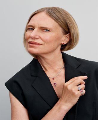 Sterling Silver Sparkling Halo Hearts Ring