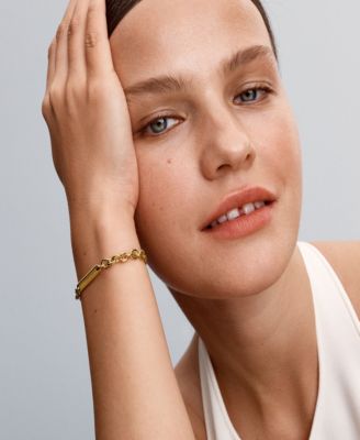 14K Gold Plated Engravable Bar Link Bracelet