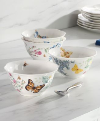 Butterfly Meadow Herbs Rice Bowls, Set of 4