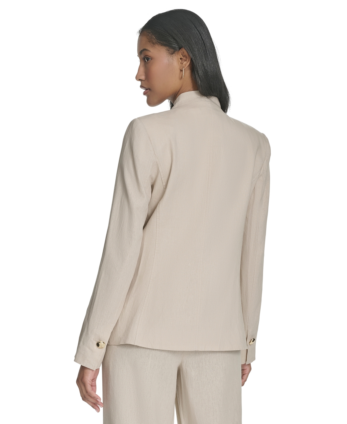 HALSTON WOMEN'S COLLARLESS TWO-BUTTON BLAZER 