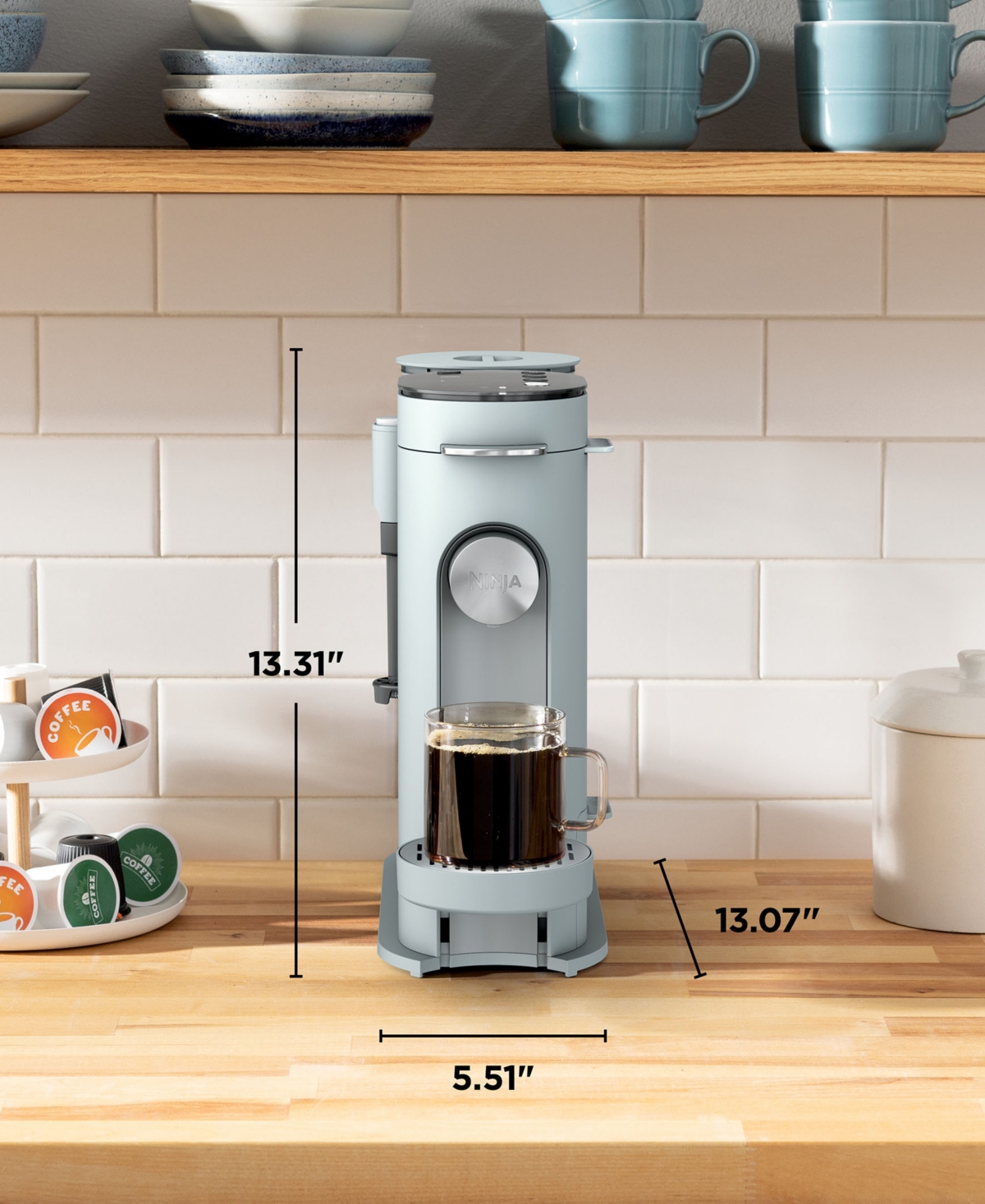 Ninja Pb051 Pods & Grounds Specialty Single-serve Coffee Maker In Glacier Blue