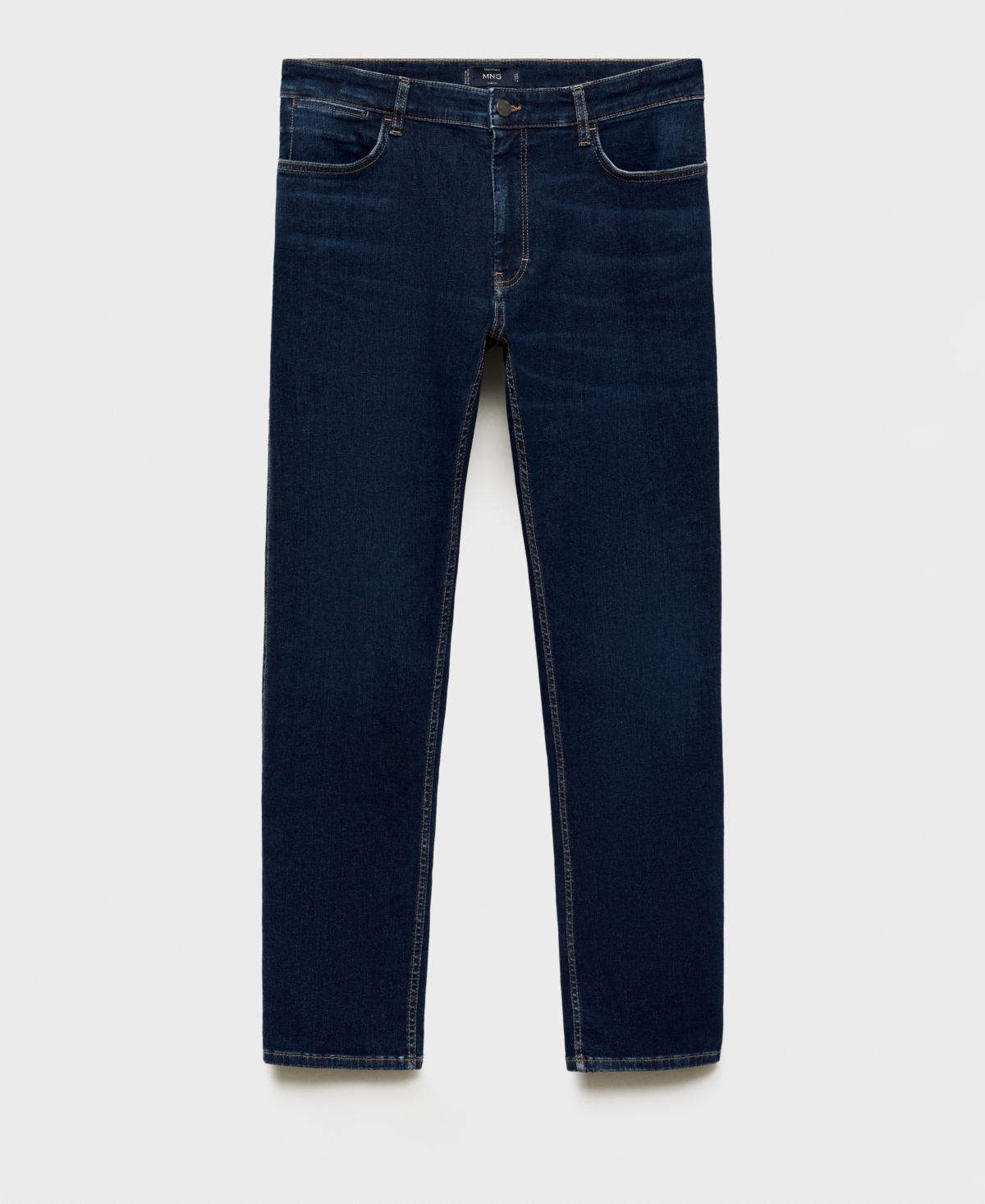 Mango Patrick Slim Fit Ultra Soft Touch Stretch Denim Jeans In Dark Blue