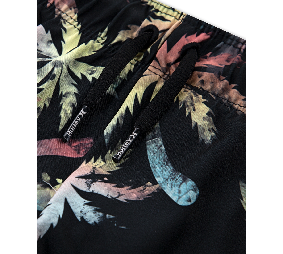 Hurley Two-piece Rashguard Swimsuit In Black Palm