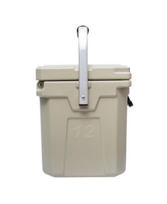 12 | 12.6 Qt. Premium Cooler with Molded-in Cup Holders and Folding Aluminum Handle | Clay
