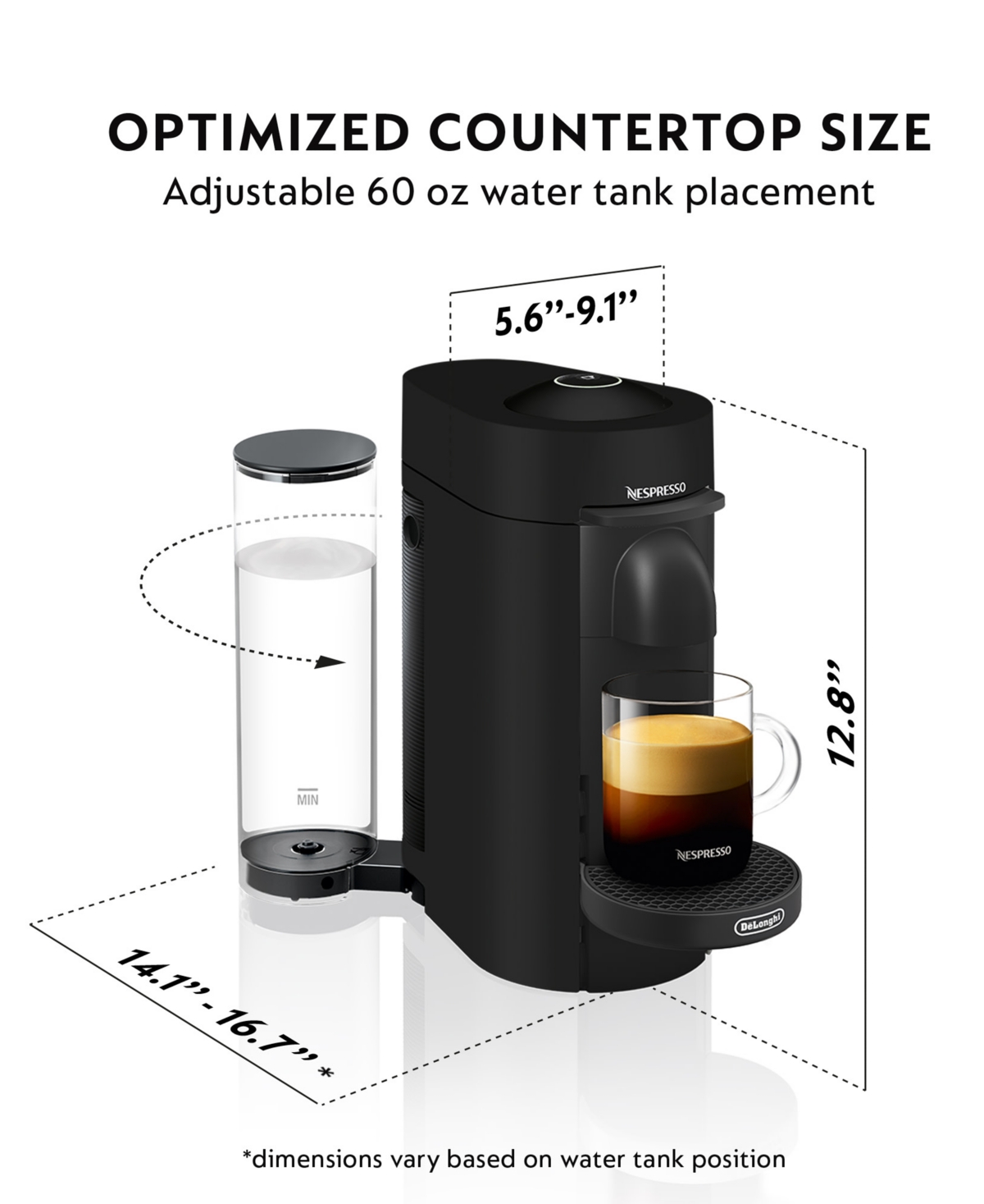 Nespresso Vertuo Next Premium Coffee And Espresso Maker By Delonghi With Aeroccino Milk Frother, Black Rose Go In Black Matte