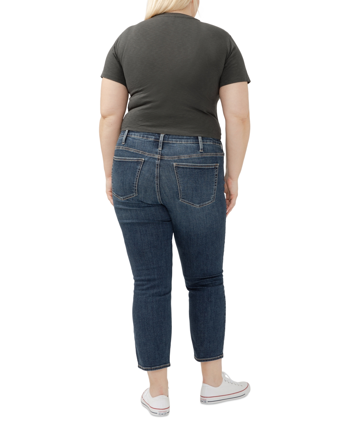 Shop Silver Jeans Co. Plus Size Most Wanted Mid-rise Ankle Jeans In Indigo