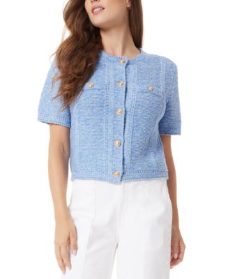Sam Edelman Women's Colleen Novelty-Stitch Short-Sleeve