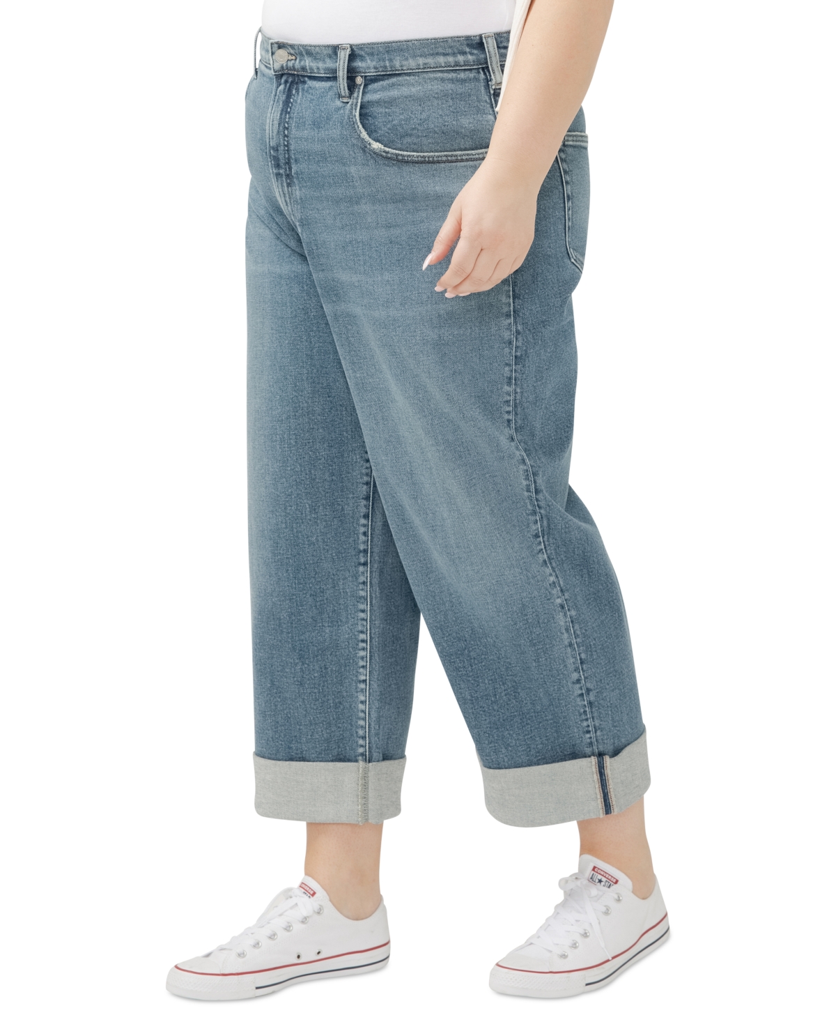SILVER JEANS CO. PLUS SIZE BE EASY HIGH-RISE WIDE-LEG JEANS 