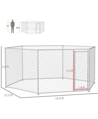 13.4' x 11.5' x 5.6' Dog Kennel Outdoor W/ Lockable Door