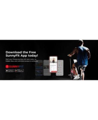 Smart Customizable Air Bike Trainer, 330LB Capacity Leg + Arm Cardio Workout, with SunnyFit App Bluetooth Link