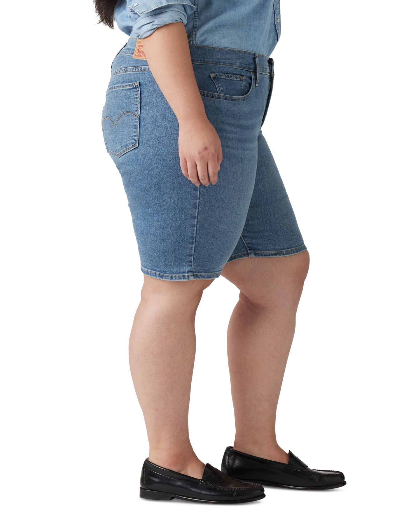 Женские шорты Levi's Plus Size Mid-Rise Shaping Bermuda, цвет: Джинсовый — фото 3