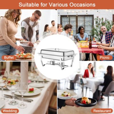 2 Pack 8QT Chafing Dish Buffet Set with Water Pan Stainless Steel Food Warmers for Parties Buffet