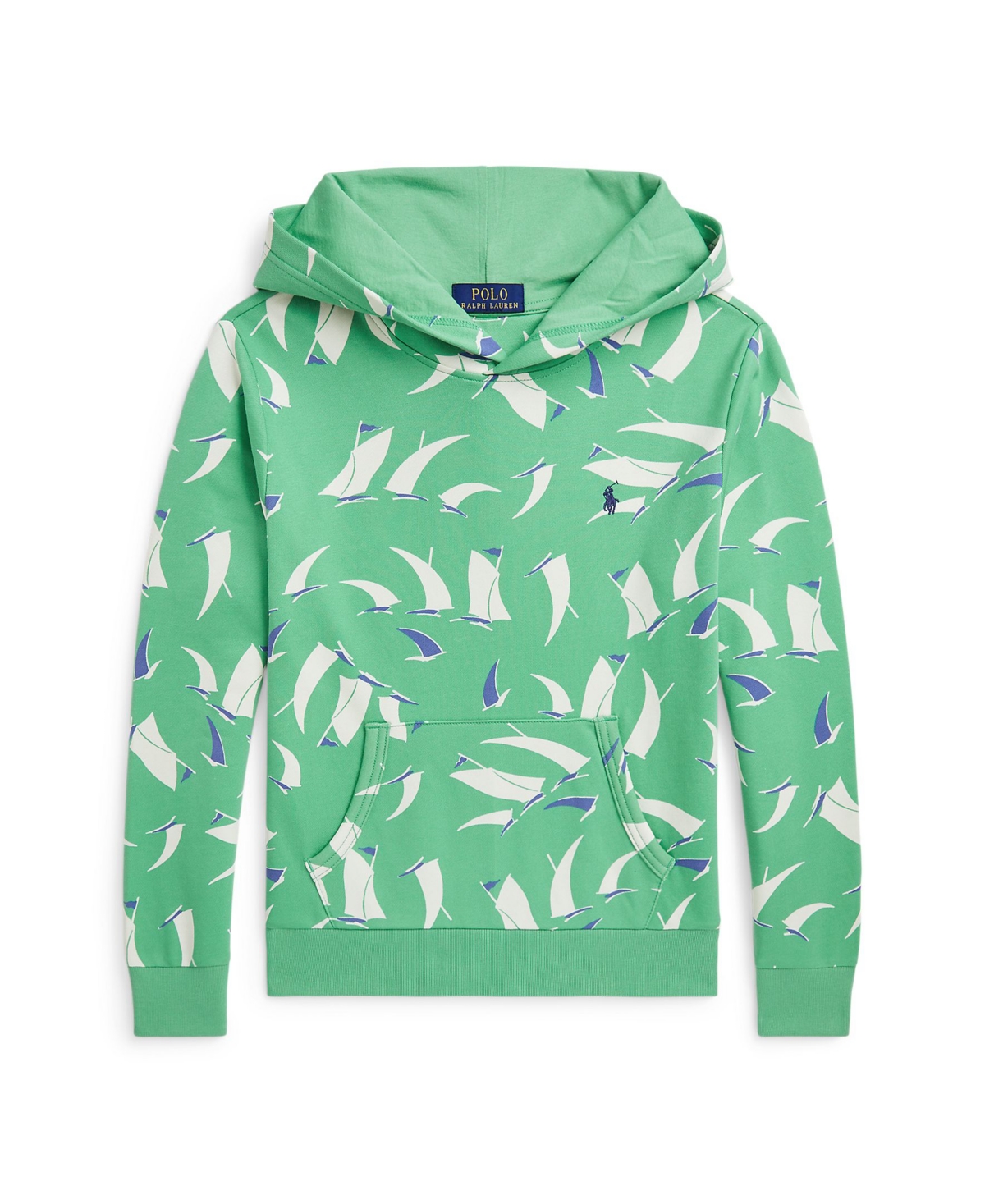 Polo Ralph Lauren Sailboat-print French Terry Hoodie In Deco Salis Print,green