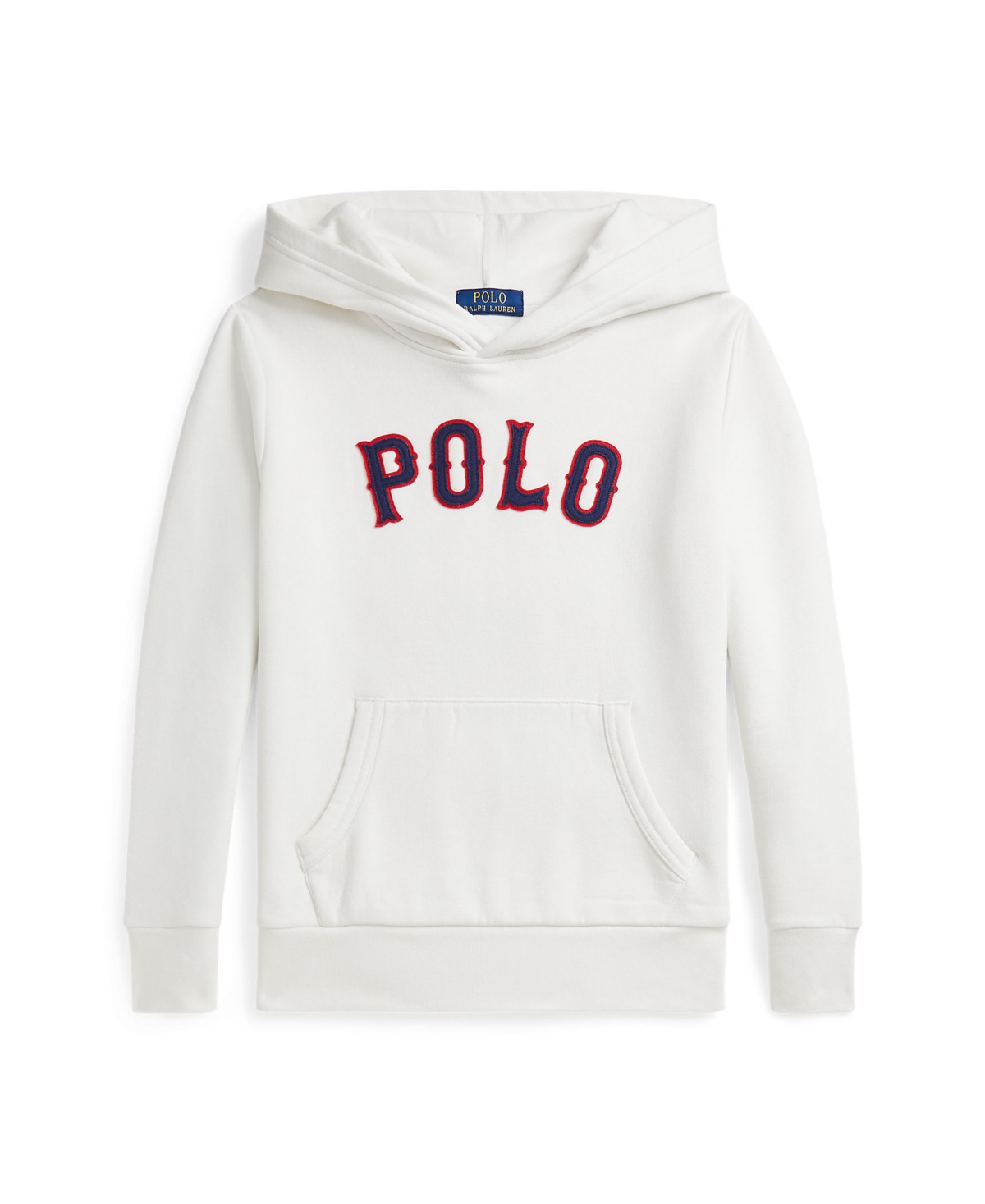 Polo Ralph Lauren Big Boys Baseball Logo Fleece Hoodie In Paper White