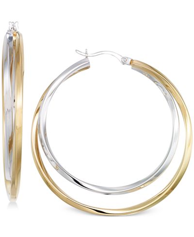 earrings vermeil hoop interlocking gold 14k main