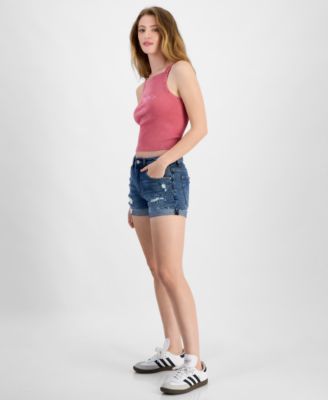 Juniors' Festival High-Rise Distressed Shorts