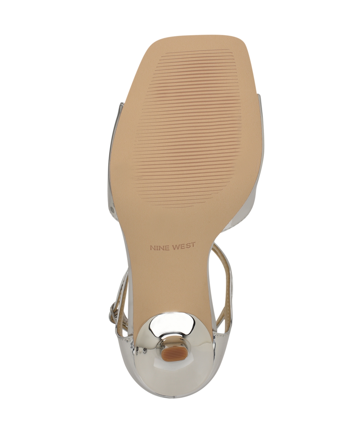 Nine West Women's Devans Strappy Square Toe Stiletto Sandals In Silver Mirror Metallic