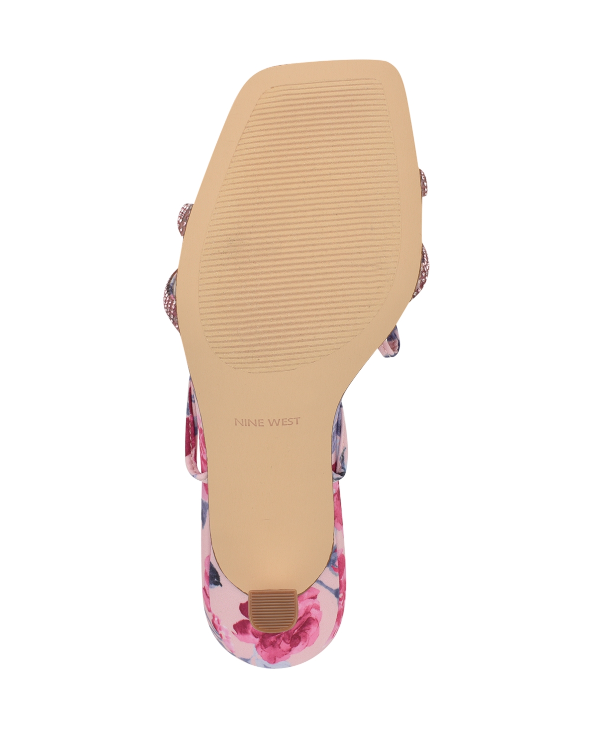 Nine West Raqchel Ankle Wrap Sandal In Pink Mystic Garden Print