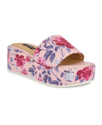 【NINE WEST】コペン プラットフォーム スライド サンダル Nine West Women's Copen Slip-On Platform Wedge Sandals - Macy's