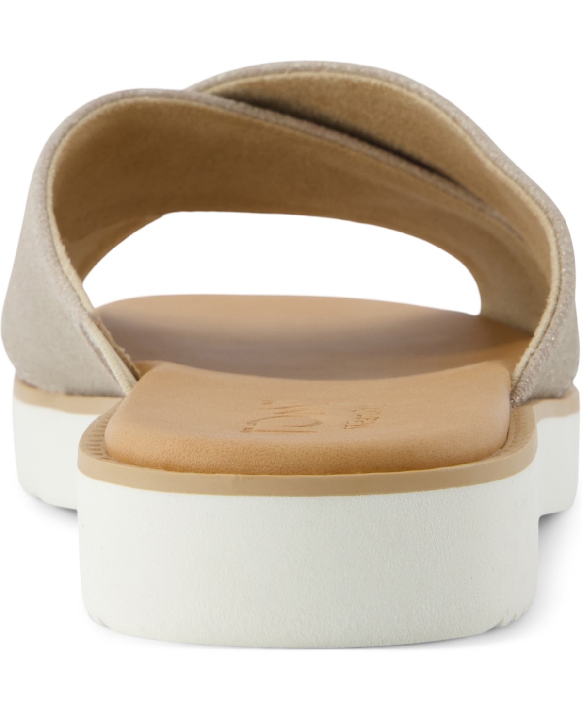 Shop Toms Women's Mae Crossover Open Toe Sandals In Champagne Metallic Suede