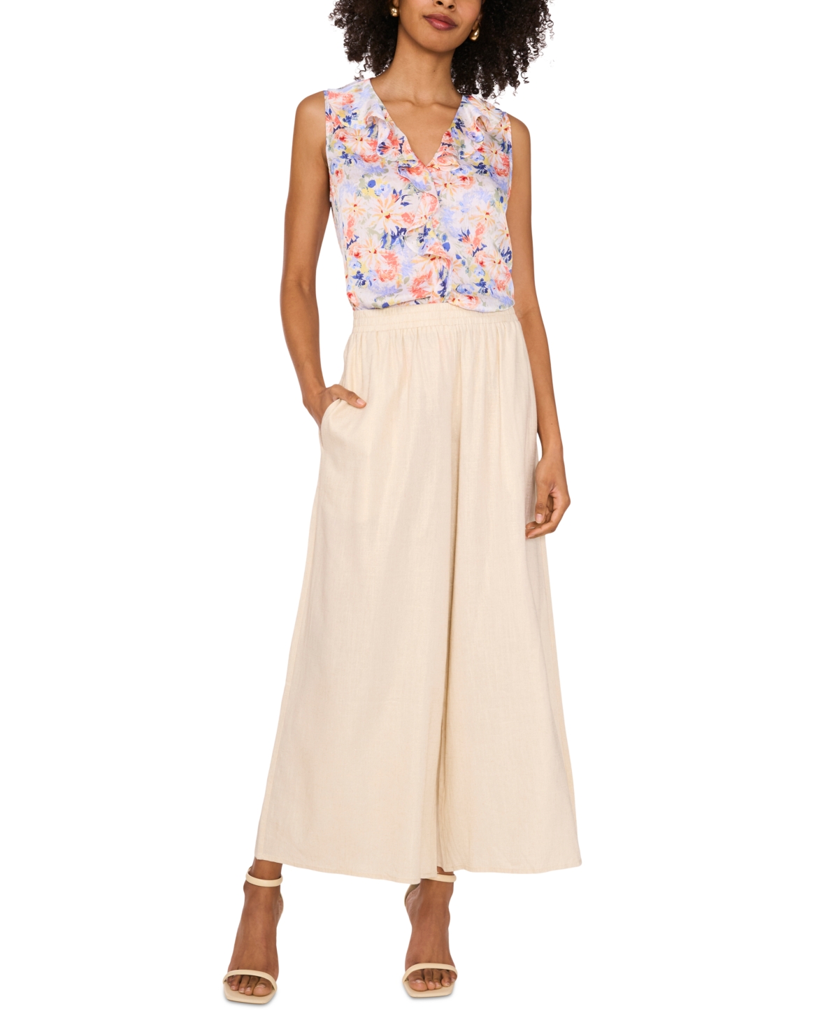 Vince Camuto Women's Shimmer Mid-rise Wide-leg Pants