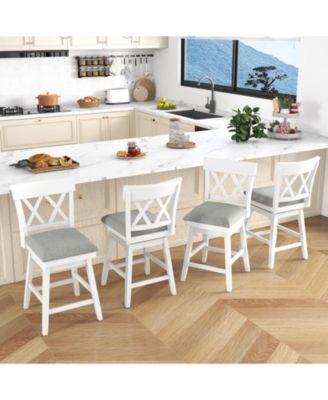 Bar Stool with Contoured Backrest and Swivel Padded Seat