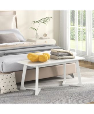 Modern Entryway Bench with Rubber Wood Legs, Ideal for Hallway or Dining Room