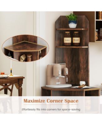 6-Tier Corner Shelf with Charging Station & USB Ports Space-Saving Storage for Home & Office