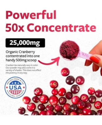 USDA Organic Cranberry Concentrate, Pure Cranberry Juice Concentrate for Urinary Tract, Joint & Kidney Health Support, 200srv