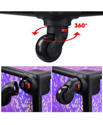 Folding Manicure Nail Table 4in1 Rolling Makeup Case Mermaid Pink