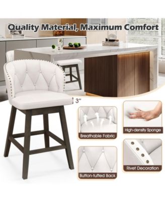 Set of 2 Counter Height Fabric Upholstered Bar Stools Stylish and Comfortable Seating for Kitchen or Bar