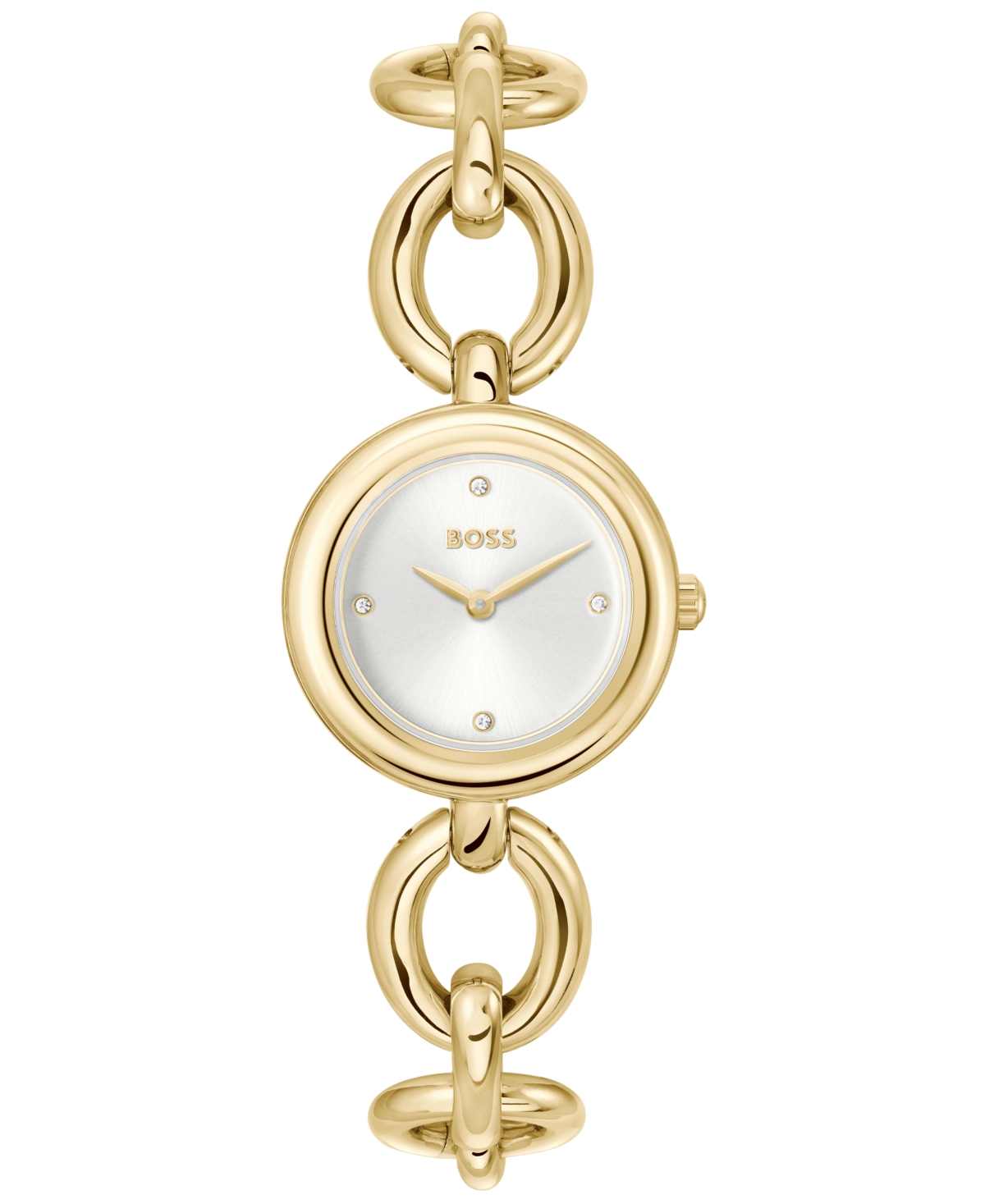 Hugo Boss Women's Live Quartz Slim Ionic Plated Thin Gold-tone Stainless-steel Watch, 28mm In Gold-tone