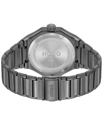 Men's Grail Sport Quartz Multifunction Ionic Plated Gray Stainless-Steel Watch, 44mm