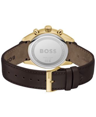 時計 Hugo Boss / Wristwatch 44 mm Hugo Boss Men's Grand Prix 44 Quartz Chronograph Brown