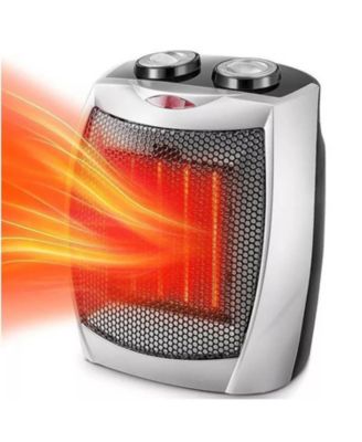 Small Space Heater Electric Portable Heater Fan for Home and Office Ceramic Fan Heaters with Adjustable Thermostat, 750W/1500W (8.1 Inch