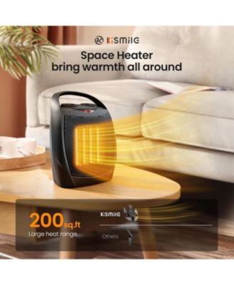 Small Electric Space Heater Ceramic Space Heater,Portable Heater Fan for Office with Adjustable Thermostat and Overheat Protection ETL Listed for Kitchen, 750W/1500W