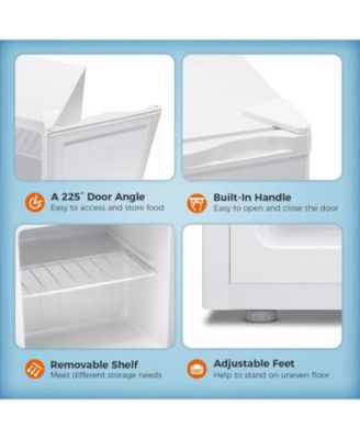 Mini Freezer,1.1 Cu.ft Upright Freezer with Reversible Single Door,Removable Shelves,Small Freezer with Adjustable Thermostat for Home/Kitchen/Office