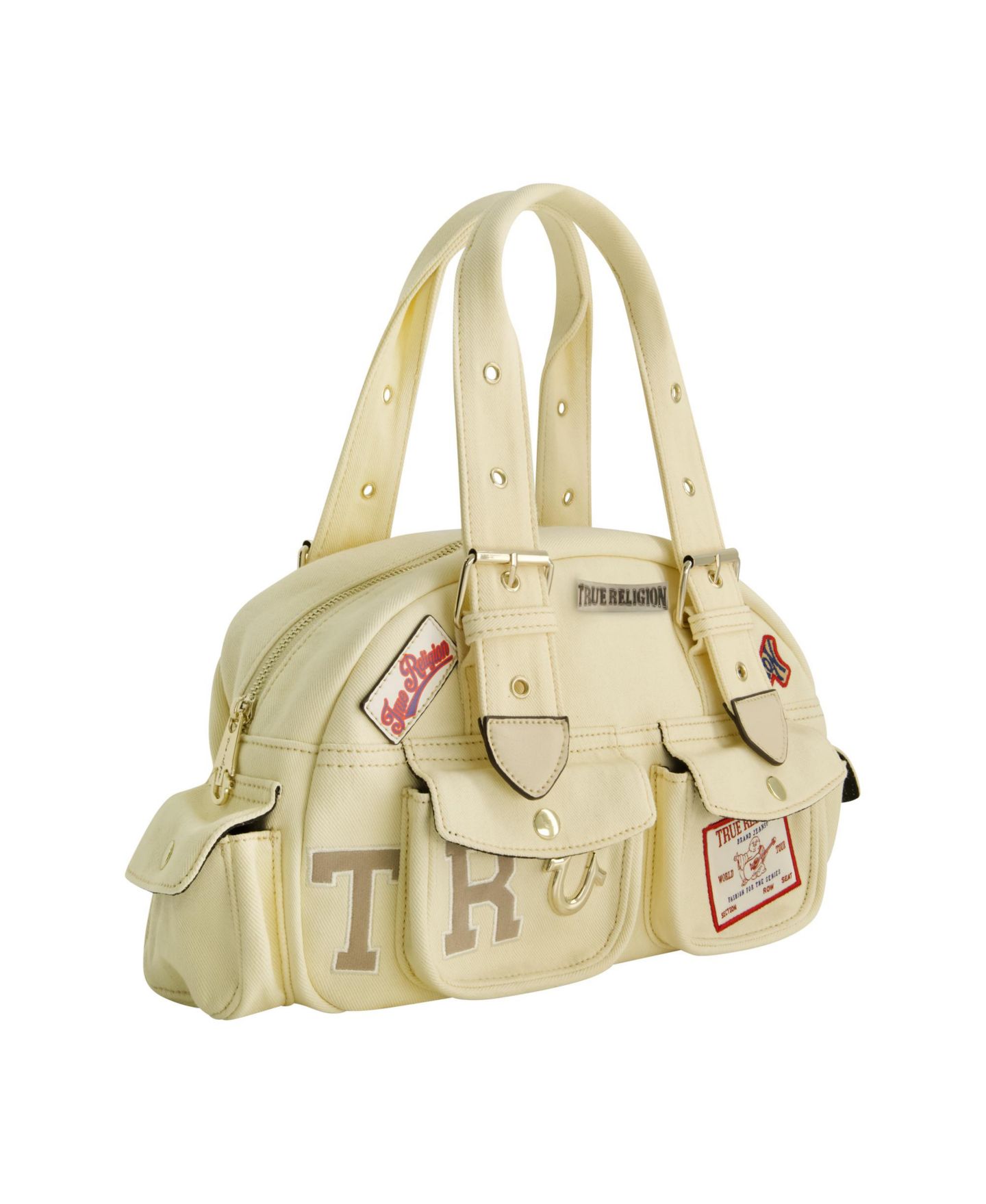 Женская сумка True Religion Multi-Patch Satchel, цвет: Бежевый — фото 2