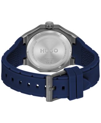 Men's Grail Sport Quartz Multifunction Blue Silicone Watch, 44mm